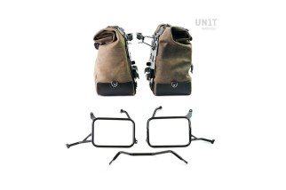 PAIR OF CULT LEATHER SIDE BAGS 40L - 50L - PLATE/FRAMES ATLAS UNIT GARAGE YAMAHA TENERE 700 / WORLD RAID