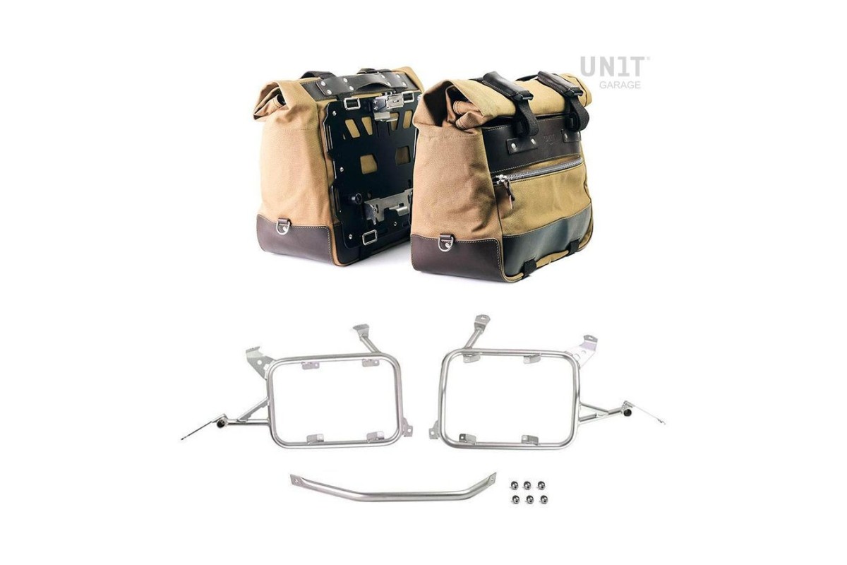 COPPIA BORSE LATERALI CULT 40L - 50L/PIASTRE/TELAI UNIT GARAGE per BMW R 1200 GS / ADV
