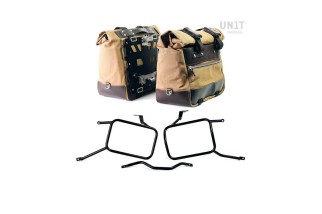 PAIRE DE SACOCHES LATÉRALES CULT 40L - 50L/PLAQUES/CADRES ATLAS UNIT GARAGE TRIUMPH STREET SCRAMBLER 900 2017-2024