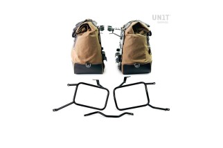PAIRE DE SACOCHES LATÉRALES CULT 40L - 50L/PLAQUES/CADRES ATLAS UNIT GARAGE TRIUMPH STREET SCRAMBLER 900 2017-2024