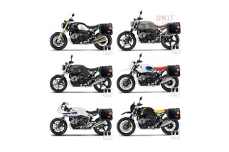 PAIRE DE SACOCHES ATLAS ALUMINIUM 47L+41L + CADRE UNITÉ GARAGE BMW R NINE T / SCRAMBLER