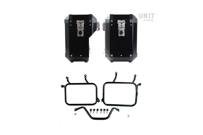 COPPIA di BORSE ATLAS ALLUMINIO 47L+41L + TELAI UNIT GARAGE DUCATI DESERT X / RALLY 2022-2024