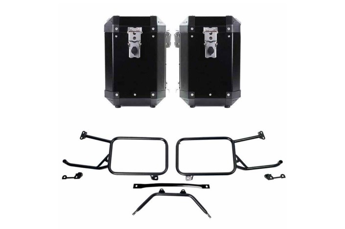 COPPIA di BORSE ATLAS ALLUMINIO 47L+47L + TELAI UNIT GARAGE per MOTO GUZZI STELVIO 2024-2025