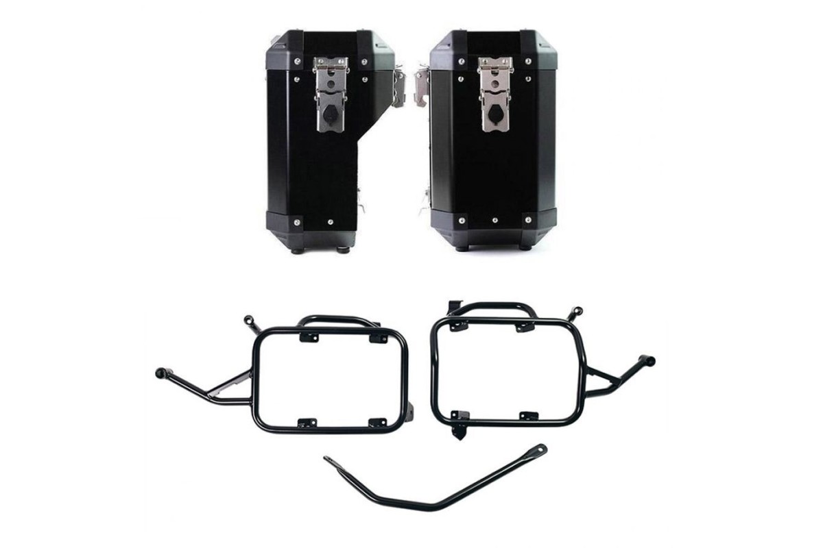 PAIR of ATLAS ALUMINUM BAGS 40L+34L + UNIT GARAGE FRAMES for BMW F 900 GS / ADV 2024-2025