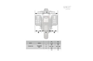 PAIRE DE SACOCHES ATLAS ALUMINIUM 47L+41L + CADRE GARAGE UNIT pour YAMAHA TENERE 700 / WORLD RAID