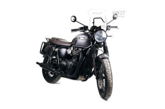 PAIR OF ATLAS ALUMINUM BAGS 47L+47L + UNIT GARAGE FRAME for TRIUMPH BONNEVILLE T120 2016-2024