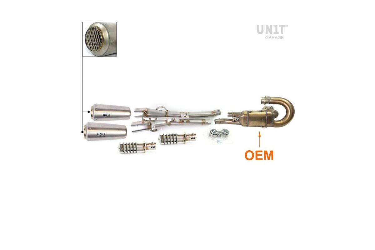 Exhaust system terminal plus flame arrester unit garage for TRIUMPH SCRAMBLER 1200 XC / XE 2019-2024