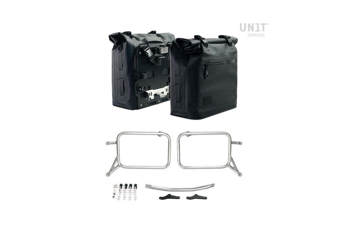 BORSE LATERALI KHALI 35L - 45L + PIASTRE/TELAIO UNIT GARAGE per BMW R 850 GS / R 1100 GS / R 1150 GS