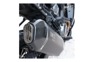 sistema di scarico nero in titanio con cover in carbonio UNIT GARAGE per HD PAN AMERICA 1250