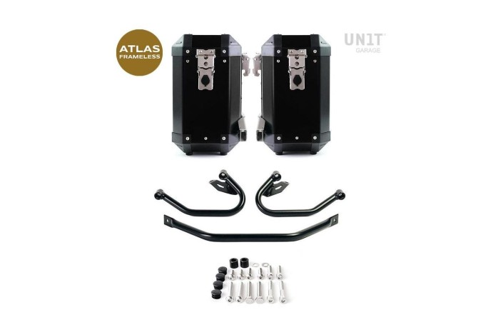 ATLAS FRAMELESS ALUMINUM BAGS 40L+40L/GARAGE UNIT ATTACHMENT SYSTEM for BMW R 1300 GS 2023-2025