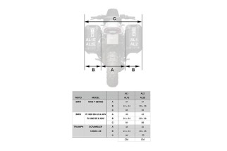 PAIRE DE SACS ALUMINIUM ATLAS 47L+41L UNIT GARAGE AL2C_BL pour BMW R 12 G / S 2025