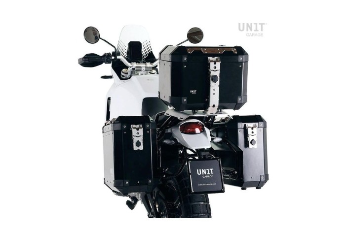 BAULETTO ATLAS 36L/PORTAPACCHI POST./MANIGLIE UNIT GARAGE per DUCATI DESERT X / RALLY 2022-2024