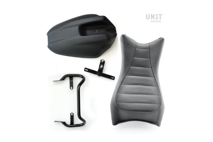 UNIT GARAGE 1602 Black Leather Single Seat for BMW R NINE T / SCRAMBLER