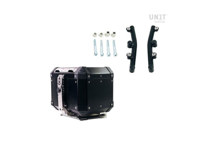 BAULETTO ATLAS ALLUMINIO 36L e PIASTRA CON SUPPORTO UNIT GARAGE per HUSQVARNA NORDEN 901