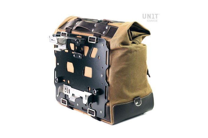 BORSA LATERALE CULT 40L - 50L e PIASTRA UNIT GARAGE U203E_BE_BR per BMW R 1200 GS / ADV