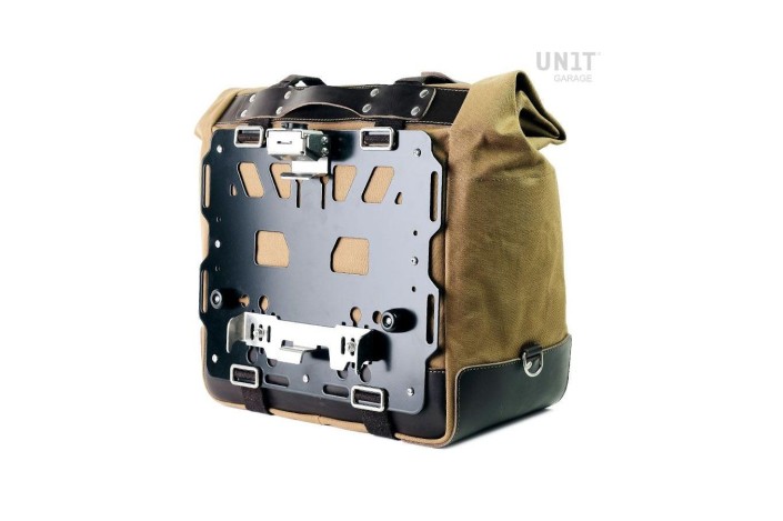 BORSA LATERALE CULT 40L - 50L + PIASTRA ALLUMINIO UNIT GARAGE U203BE_BR+A15 BMW R 80 GS