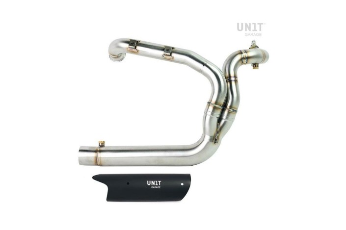 stainless steel exhaust manifold (no cat.) unit garage 3303+3301C_BL HD PAN AMERICA 1250