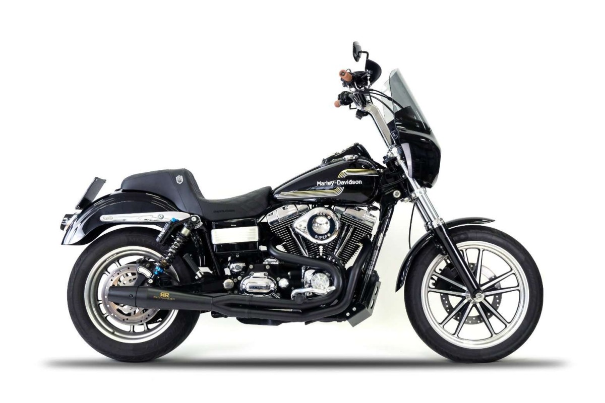 sistema di scarico completo Nero RedThunder HD1209400BBB Harley Davidson Dyna M.Y. 2006-2017