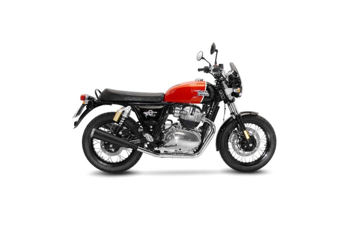 scarico terminale CLASSIC RACER nero leovince 15007BU ROYAL ENFIELD CONTINENTAL GT 650 / INTERCEPTOR 650 2019-24