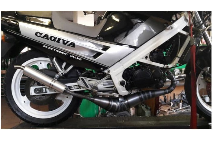 marmitta scarico jollymoto JC0211S-LSS cagiva freccia c12 silenziatore alluminio
