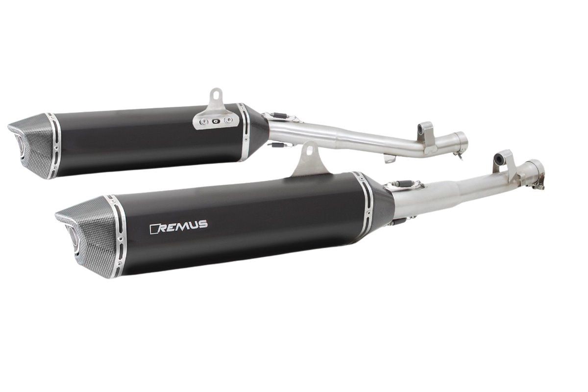 Sistema di scarico terminale in acciaio inox nero Remus 0564782 089917LR Black Hawk pour BMW K 1600 GTL 2017