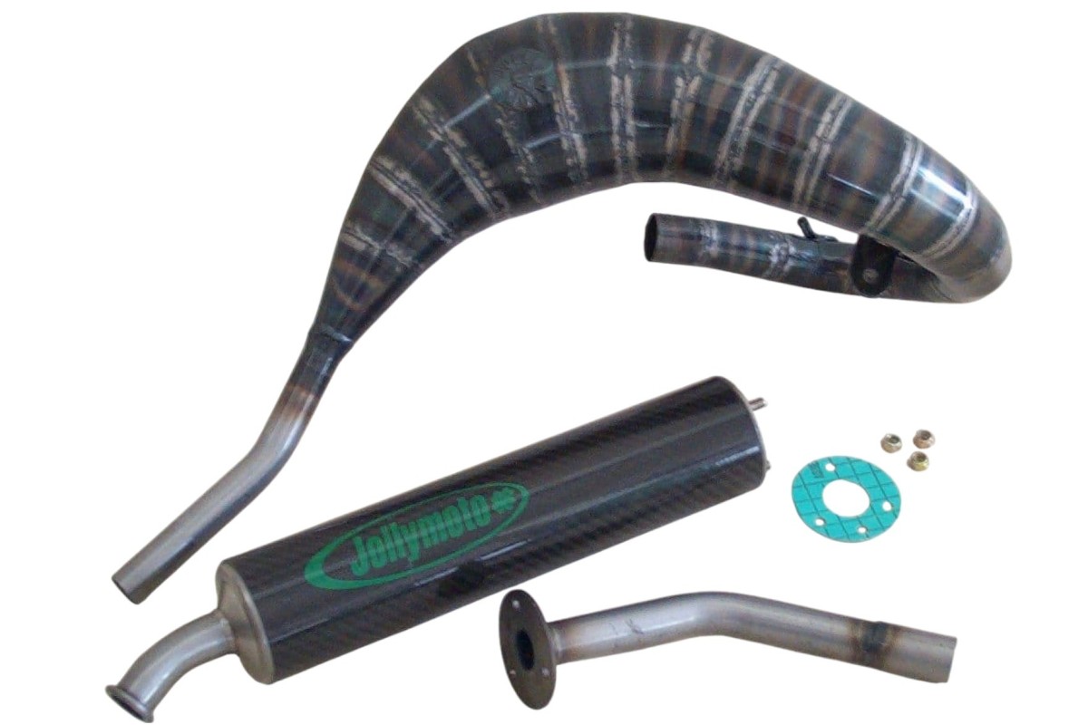 marmitta scarico jollymoto jm0543-02-03-bcf hm cre 85cc silenziatore carbonio